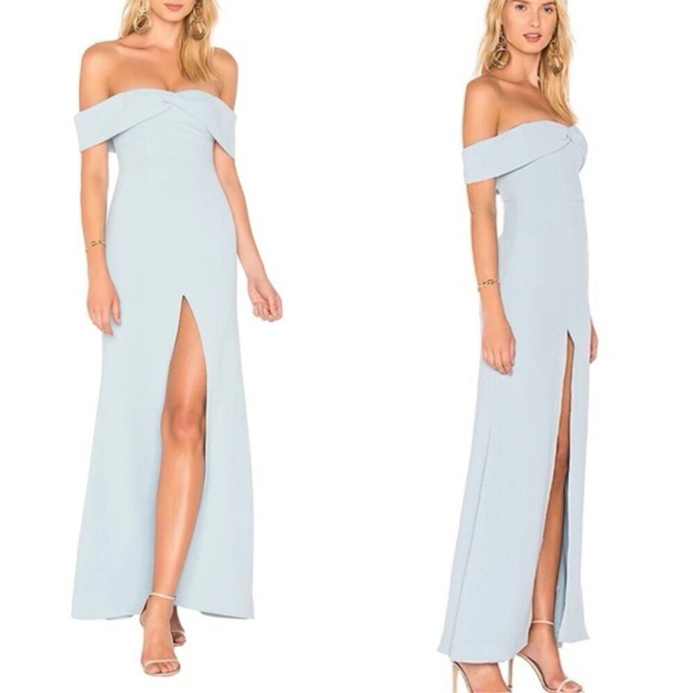 Lovers + Friends Light Blue Formal Off Shoulder Danica Gown - Large
